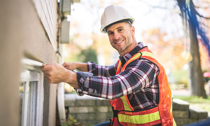 Contractor Working on the exterior of an HOA community